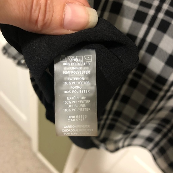 Karl Lagerfeld for Long tall sally black plaid blouse - Picture 7 of 8